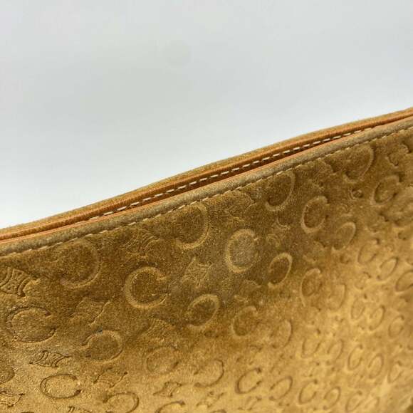 Celine Shoulder Bag C Macadam Suede Beige Women's - Picture 12 of 14